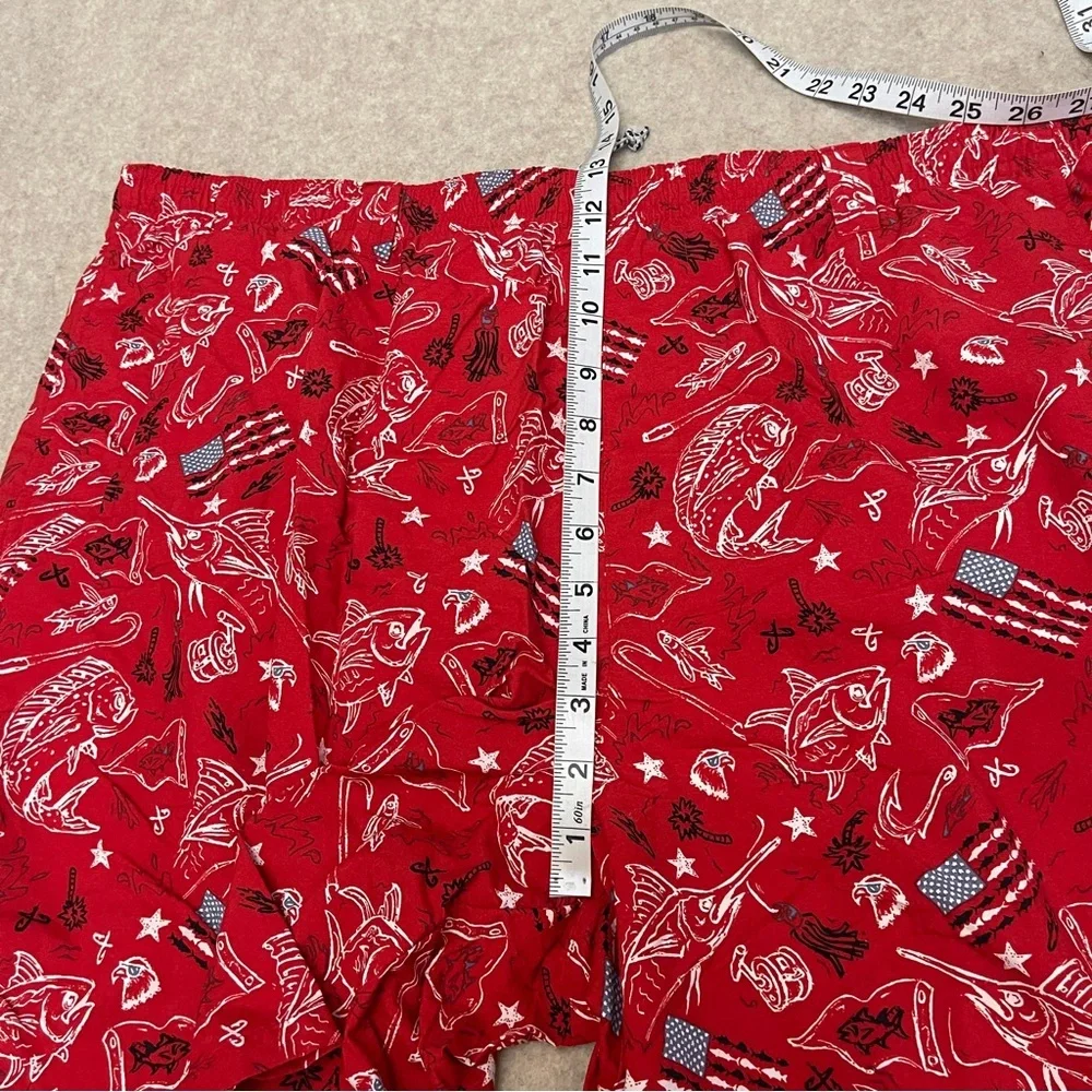 Columbia PFG Red Fish Flags Mesh Lining Men’s Swim Beach Shorts Trunks size XXL